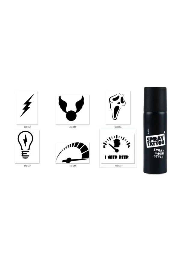 Hızlı Modeller Spray Tattoo Geçici Siyah Sprey Dövme Seti