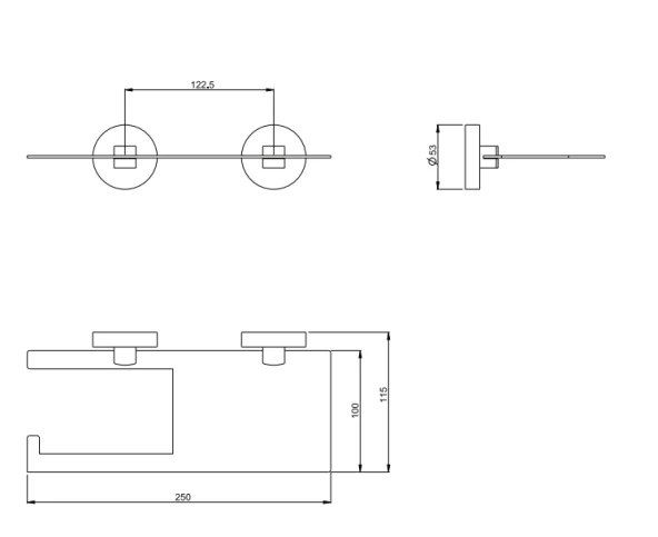 Serel Banyo Rita Etejerli Tuvalet Kağıtlığı Mat Siyah 140112010S E.C.A - Resim 2