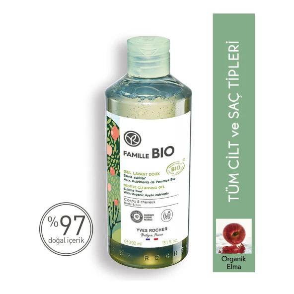 Yves Rocher Tüm Aile Için Organik Sertifikalı Famille Bio Saç Ve Vücut Şampuanı-390 Ml- 90686