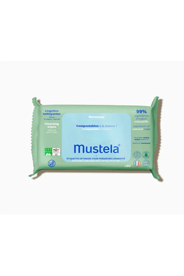 MUSTELA Compost Cleansing Wipes Kompost Edilebilir Islak Mendil 60 Yaprak 3504105038700