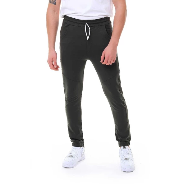 Erkek Tek Alt Eşofman Jogger Haki 1064