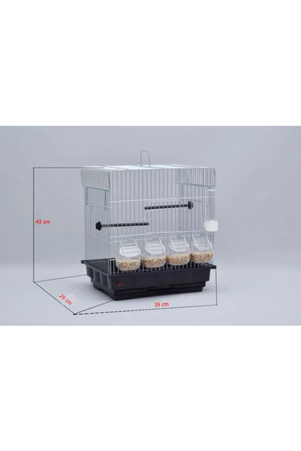 Canser 4 Yemlik Krom Kanarya Kafesi Tül Suluk Mamalık Gaga Taşı - 2