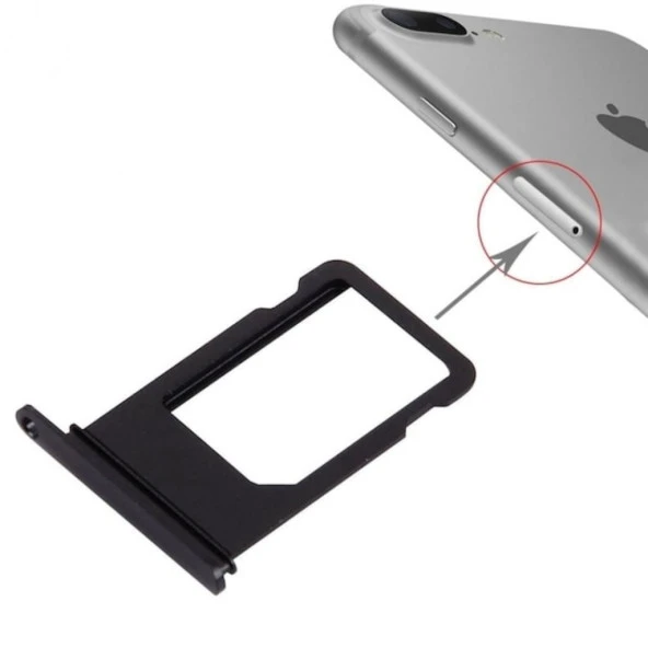 iPhone 7 Plus Uyumlu Sim Kart Kapağı Sim Tepsisi - Gümüş Gri