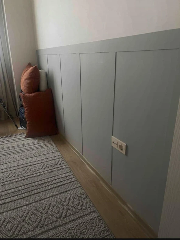 Renkli Duvarlar Iskandinav Duvar Çıtası 1 Paket (5 ADET) 8x100 Cm Mdf Duvar Çıtası - 5