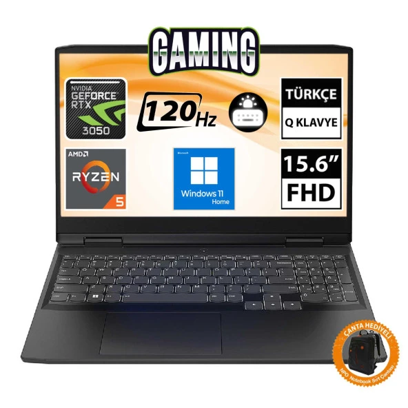 Lenovo IdeaPad Gaming 3 82SB00UETR06 Ryzen5 6600H 32GB 512SSD RTX3050 15.6" FullHD W11H Taşınabilir Bilgisayar-CNT007