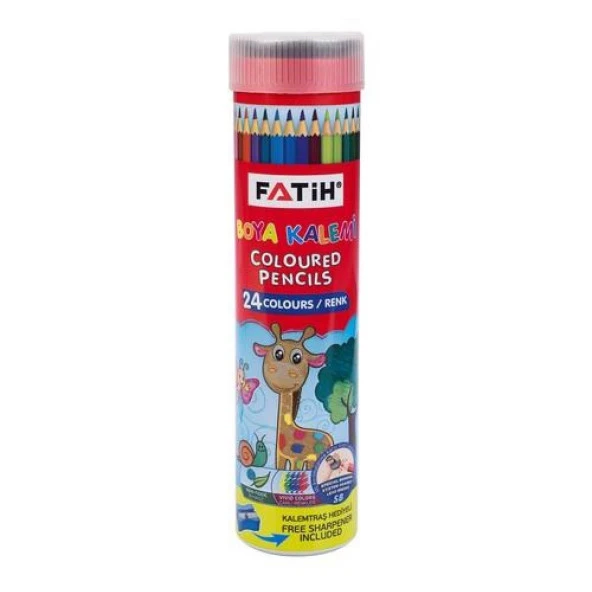 Fatih Metal Tüp Kuru Boya Kalemi 24 Renk Tam Boy