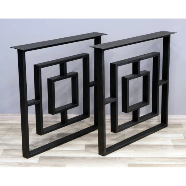 Siyah Metal Masa Ayağı Yemek Masası Ayakları Kare Masa Ayağı - Resim 4