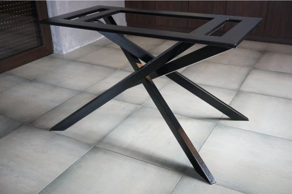 Çapraz Ayak Mutfak Masası Kütük Masa Ayağı Metal Mobilya Ayağı - Resim 2