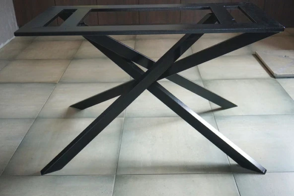 Çapraz Ayak Mutfak Masası Kütük Masa Ayağı Metal Mobilya Ayağı - Resim 3