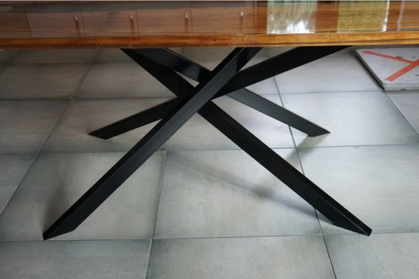 Çapraz Ayak Mutfak Masası Kütük Masa Ayağı Metal Mobilya Ayağı - Resim 4