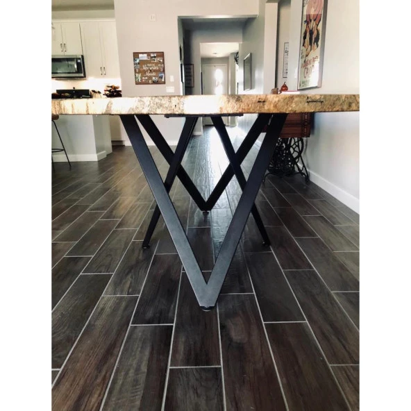 Yuvarlak Mutfak Masası Metal Masa Ayağı Profil Ayak - Resim 5