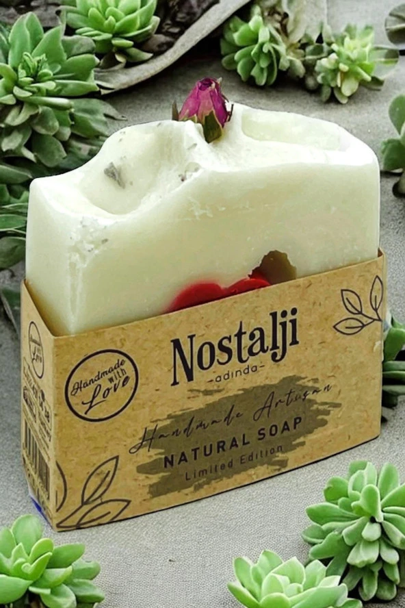 Nostalji Adında (%100 El Yapımı) Zeytin Yağlı Kırmızı Killi Hamam Banyo Sabunu 110gr - 2