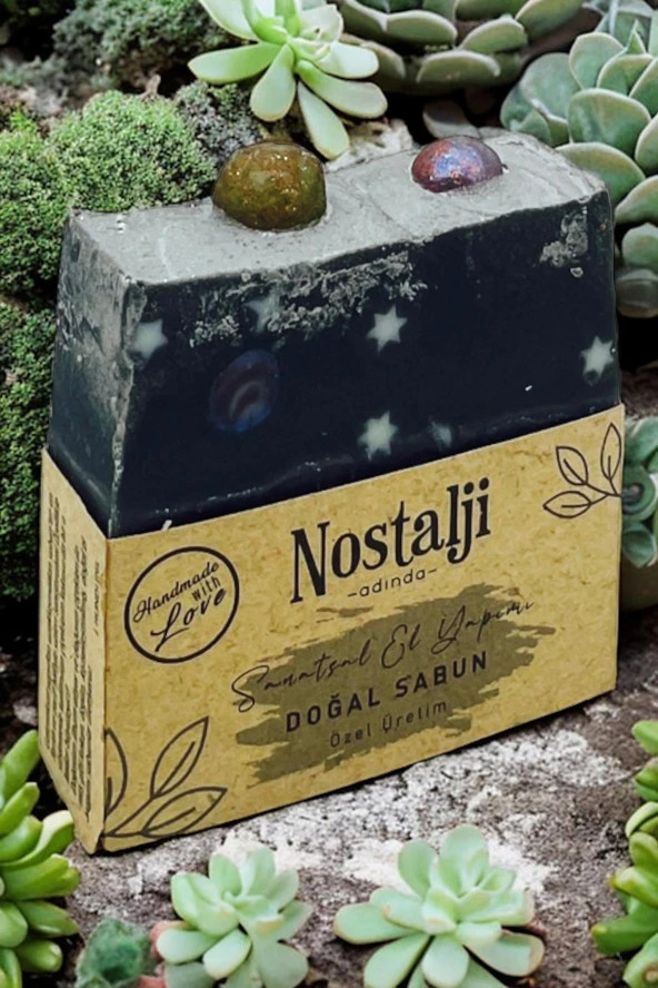 Nostalji Adında (%100 El Yapımı) Aktif Karbon Kayısı Yağı Zeytin Yağlı Hamam Banyo Sabunu 110gr - 2