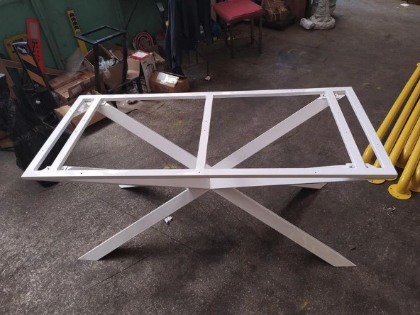 Demir Ayaklı Masa Beyaz Masa Ayağı Yemek Masası Ayağı - 3