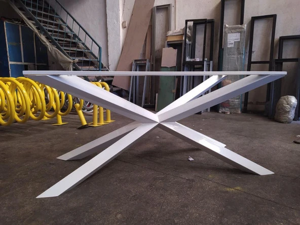 Demir Ayaklı Masa Beyaz Masa Ayağı Yemek Masası Ayağı - 9