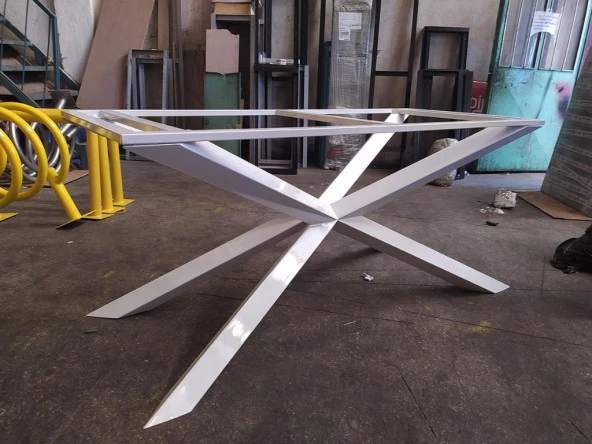 Demir Ayaklı Masa Beyaz Masa Ayağı Yemek Masası Ayağı - 10