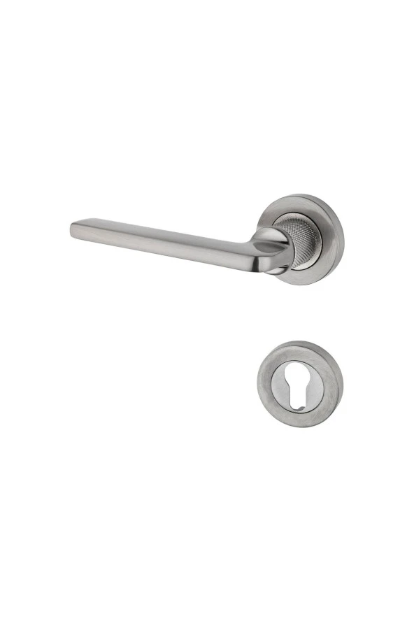 Hisar Inox Nikel Rozetli Yale Çelik Kapı Kolu Sol Basar Tek Yön