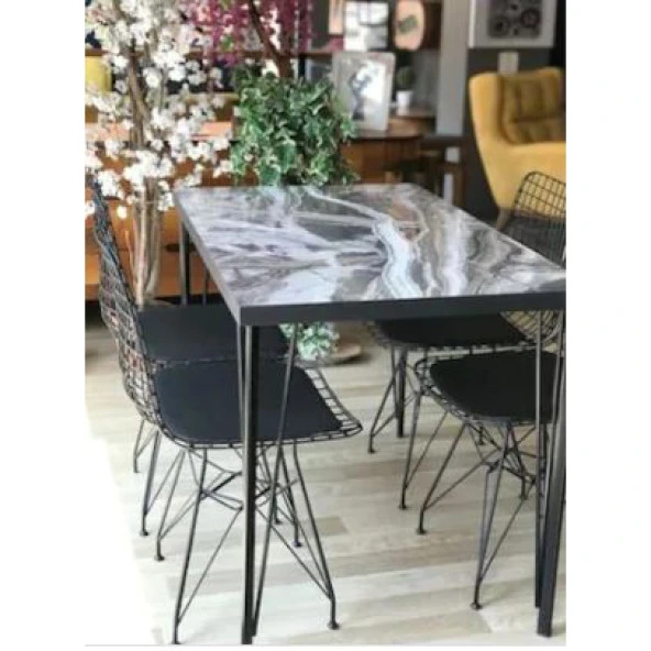 Demir Masa Ayağı Dresuar Ayağı Siyah Masa Ayağı Oval Tasarım - 2