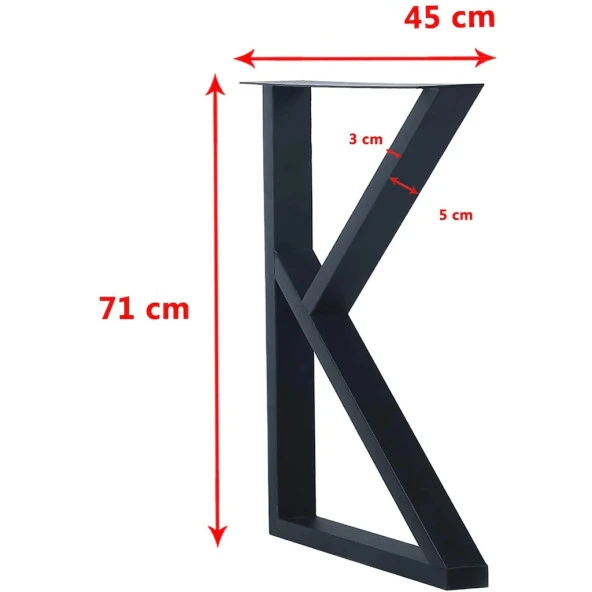 Metal Ayak Çalışma Masası Kütük Masa Ayağı Metal Mobilya Ayağı - Resim 3