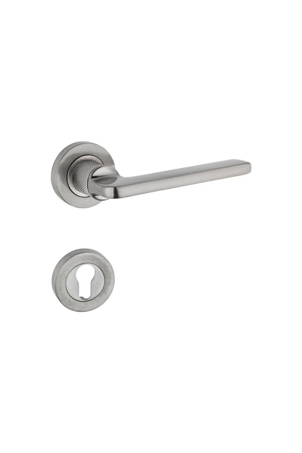 Hisar Inox Nikel Rozetli Yale Çelik Kapı Kolu 1 Takım