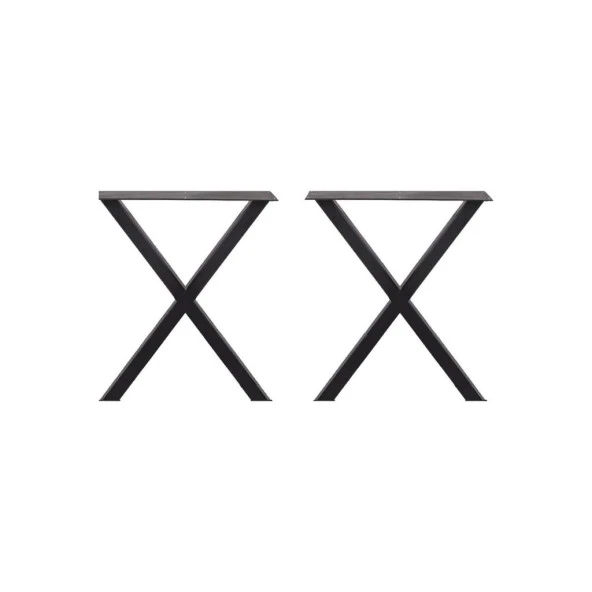 Metal Masa Ayağı 72 Cm Ahşap Kütük Masa Ayağı X Tasarım - 2