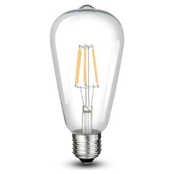 CT-4353 8W/6400K ST-64 UZUN FILAMENT LED AMPUL (BEYAZ) CATA