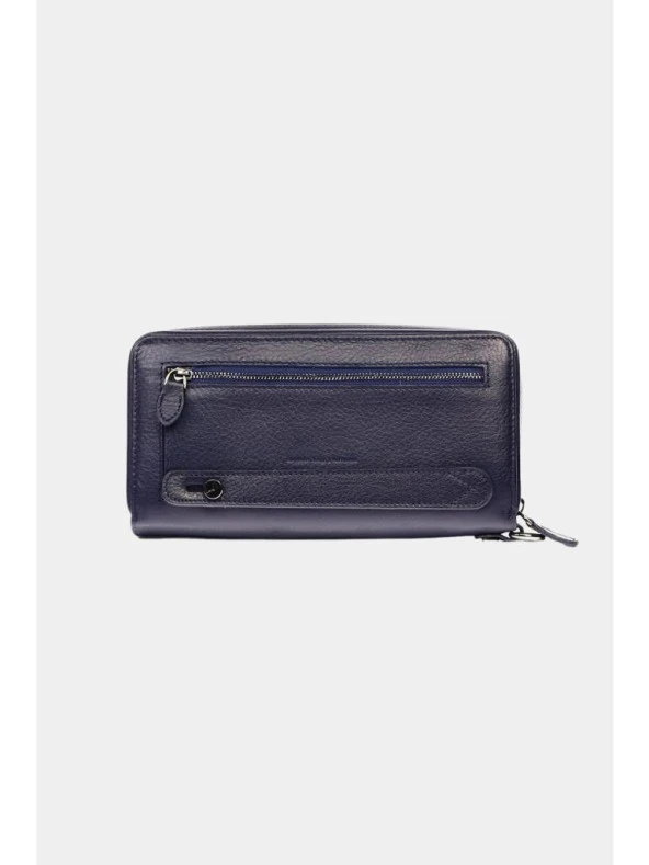 Grande Hakiki Deri Erkek El Çantası Lacivert 4274 - Resim 3