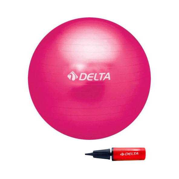 Delta 65 CM Fuşya Deluxe Pilates Topu ve Çift Yönlü Pompa Seti