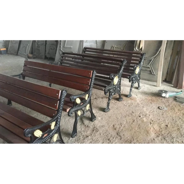 Döküm Ayaklı Bank Ahşap Bahçe Bankı Dış Mekan Bank - 2