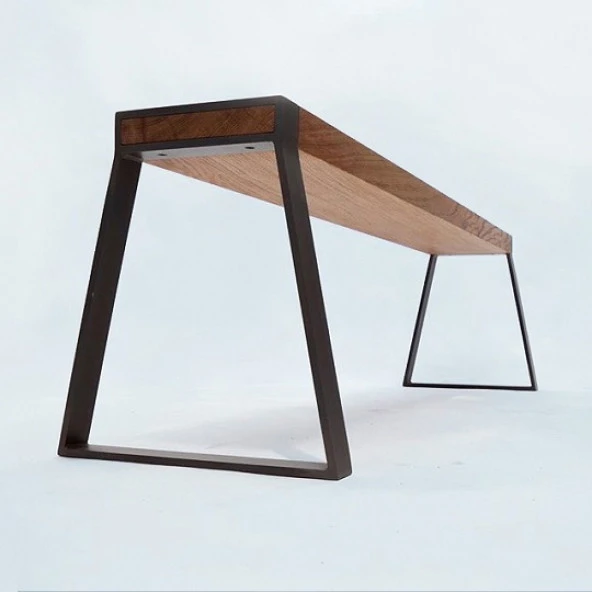 Yemek Masası Bankı Demir Bank Ayağı Ahşap Antre Bank - 2