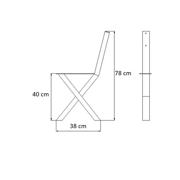 Ahşap Sırtlı Bank Metal Bank Ayağı Oturma Bankları - 2