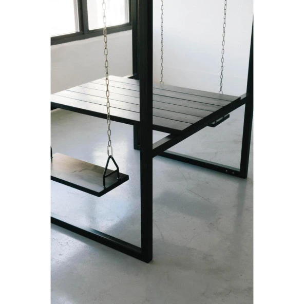 Bahçe Salıncağı Ahşap Metal Salıncaklı Bank Bahçe Mobilyası - 2