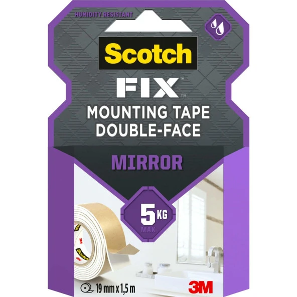 Scotch Ayna Montaj Bandı 19 mm x 1.5 Metre Ayna Montaj Bandı