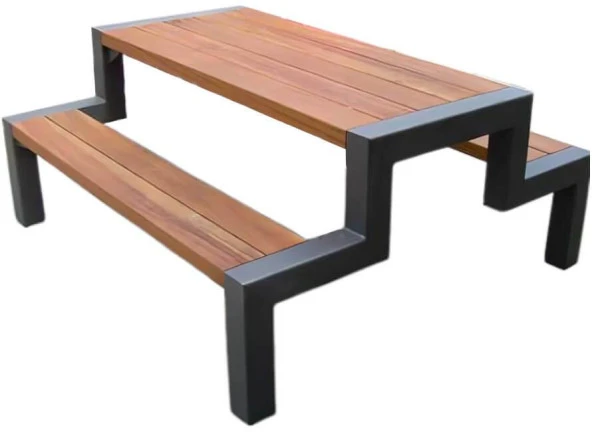 Bank Demir Ayak Metal Ahşaplı Bahçe ve Balkon Bankı