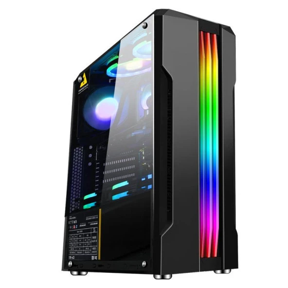 SNT Hunter LS C2  Mid Tower Atx Gaming 2 x Argb Fanlar Dahil Masaüstü Bilgisayar Kasası (POWER YOK)