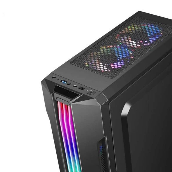 SNT Hunter LS C2  Mid Tower Atx Gaming 2 x Argb Fanlar Dahil Masaüstü Bilgisayar Kasası (POWER YOK) - 2
