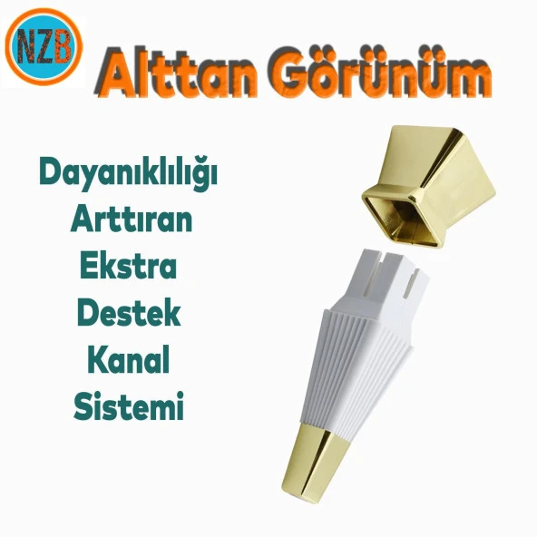 Mobilya Oturma Grubu Çekyat Kanepe Sehpa TV Ünitesi Koltuk Ayağı 16 cm Beyaz Gold Baza Ayak - Resim 3