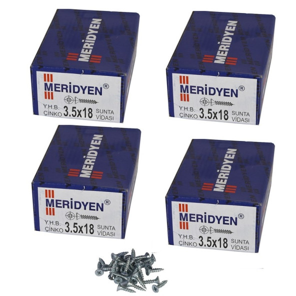 Meridyen Sunta vidası 3.5x18 4000 Adet (4 Paket)