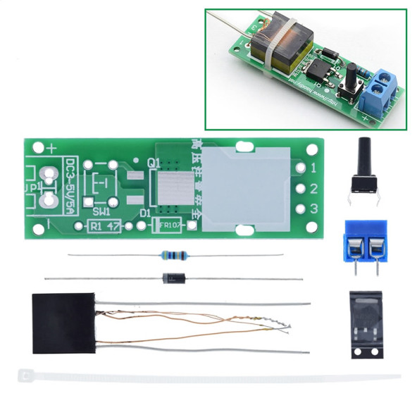 HV-1 Yüksek Voltaj Ateşleyici Kit Elektriksel Plazma Ark Üretici Yakıcı Kağıt Ateş Alev Güç Kaynağı