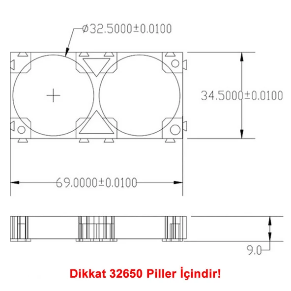32650 2li Pil Tutucu Birleştirici - Resim 8