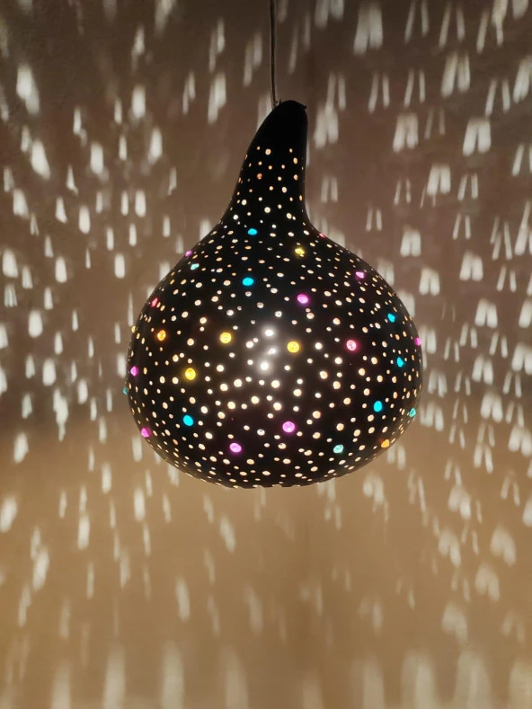 Dekoratif El yapımı Su kabağı Bahçe Aydınlatma Lambası - 2