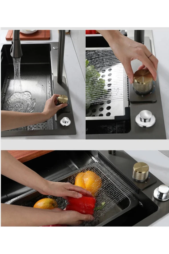 Bataryalı Akıllı Teknolojik Pratik Paslanmaz Füme Eviye Seti