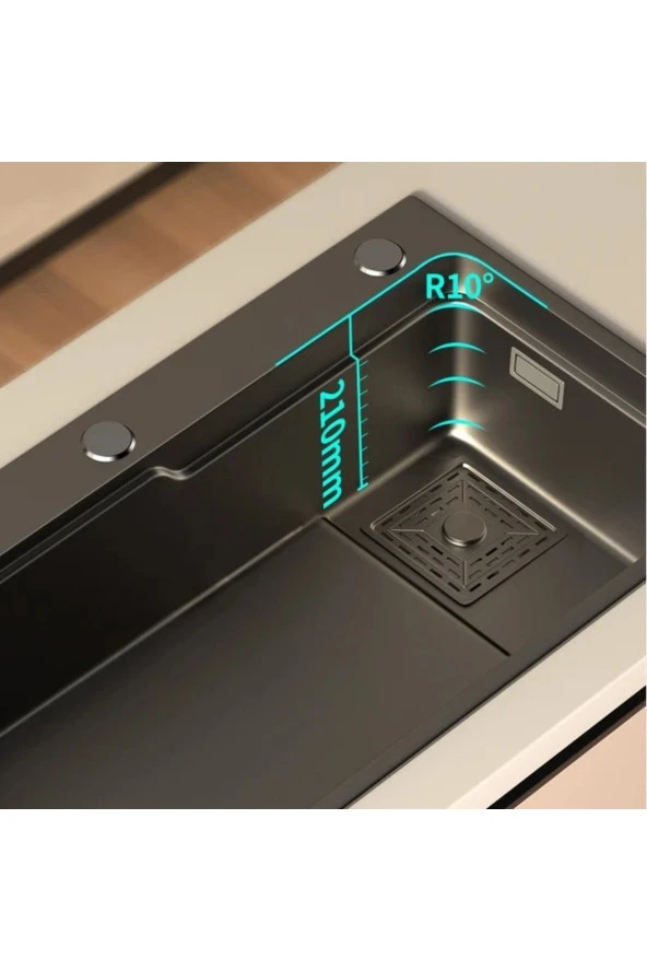 Bataryalı Akıllı Teknolojik Pratik Paslanmaz Füme Eviye Seti - 7