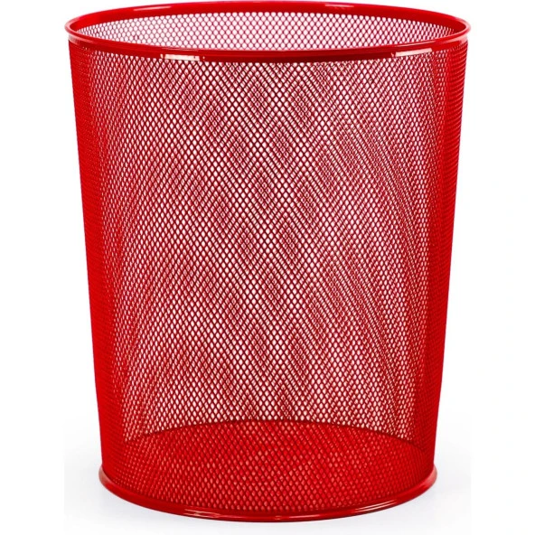 Mas Çöp Kovası Tam Delikli Kırmızı 10 Litre Paslanmaz Çöp Kovası