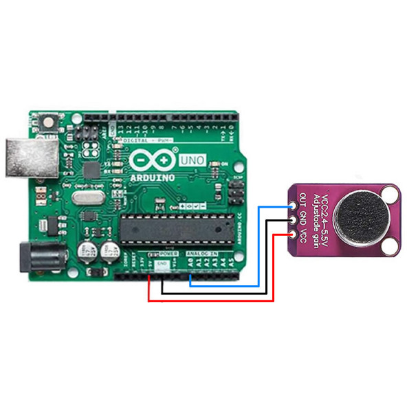 MAX4466 Amplikatörlü Analog Elektet Mikrofon Sensör Ayarlanabilir Kazanç Kontrol Ses Algılayıcı - 7