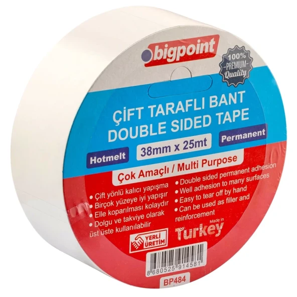 Bigpoint Çift Taraflı Bant 38 mm x 25 m - 2