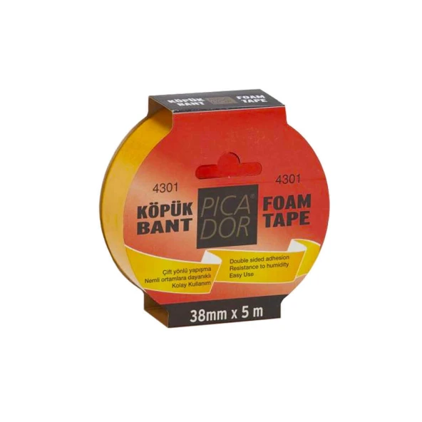 Picador Çift Taraflı Köpük Bant 38x5 m Askılı - 2