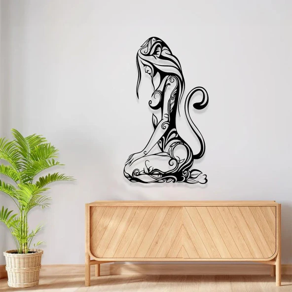 Lazer Kesim Tablo Kedi Kadın Metal Tablo Tasarımı - 2