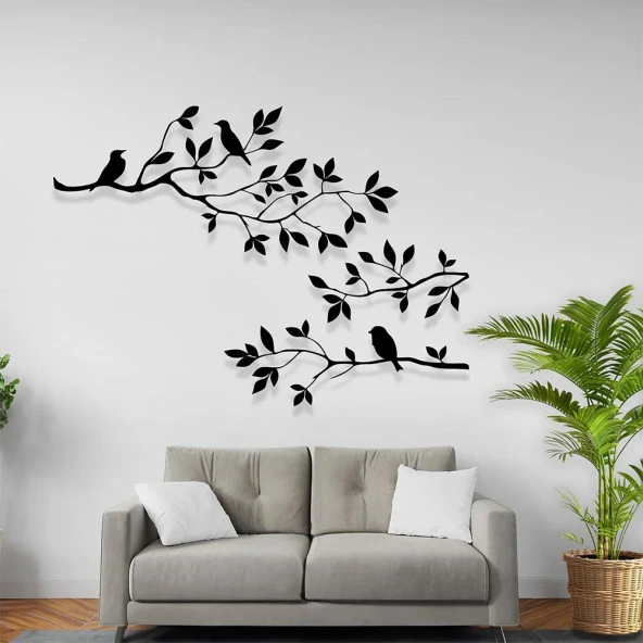 Salon Duvar Dekorasyonu Ağaç Dalı Modeli Lazer Kesim Tablo