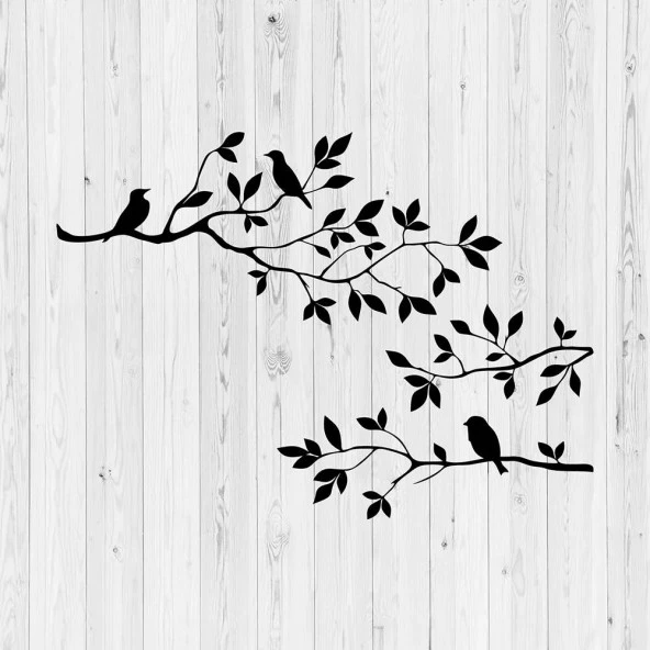 Salon Duvar Dekorasyonu Ağaç Dalı Modeli Lazer Kesim Tablo - 3